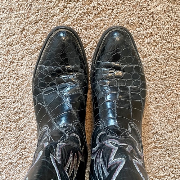 Nocona Men’s Black Alligator Cowboy Boots Size 9D - Picture 6 of 12